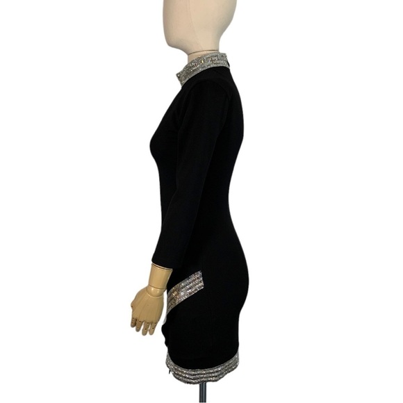 Bebe Embellished Evening Cocktail Dress Black - Picture 4 of 13